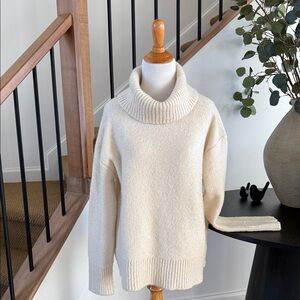Banana Republic Oversized Cowl Neck Sweater – Wool Alpaca Blend Ivory– Size XS